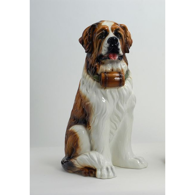 STATUA CANE SAN BERNARDO IN CERAMICA CM. 75 -ANIMALI-